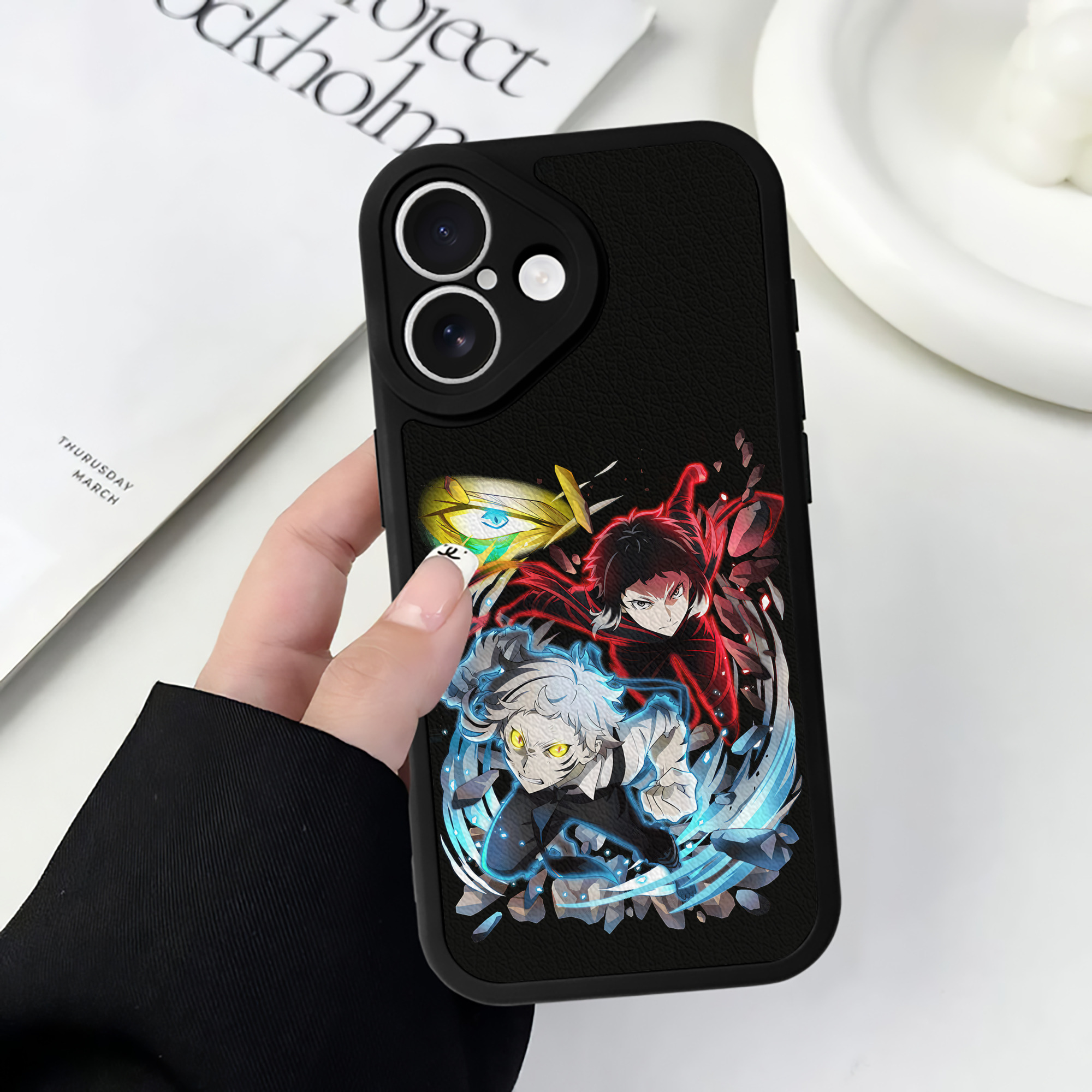 （画像用） 文豪ストレイドッグス Bungo Stray Dogs 【iPhone 16シリーズ対応】シリコンスマホケース（レザー調） 材質：シリコン